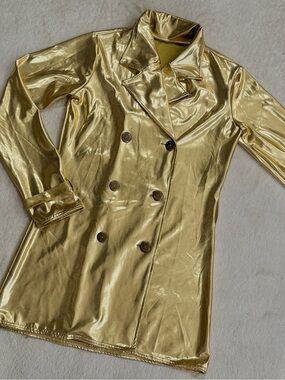 Gold Lamé Curtain Call Costumes Double-Breasted Jacket
